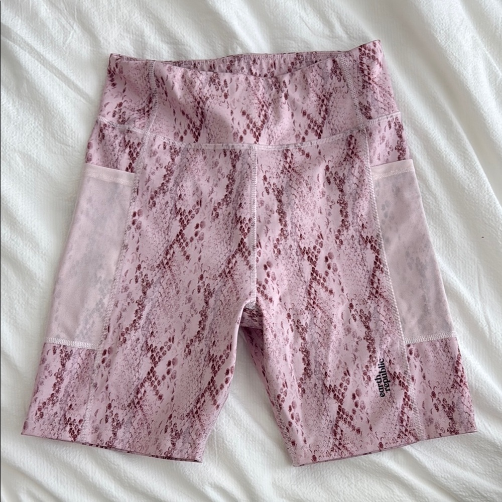 Pink Snake Print Women's activewear biker shorts